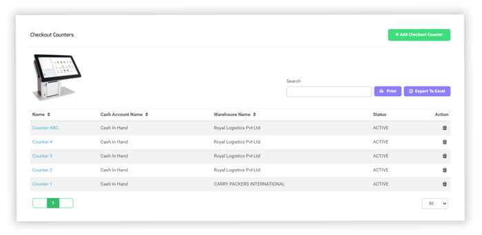 Add Checkout Counter