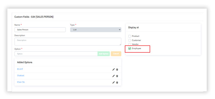 Associate Custom Field with an Employee