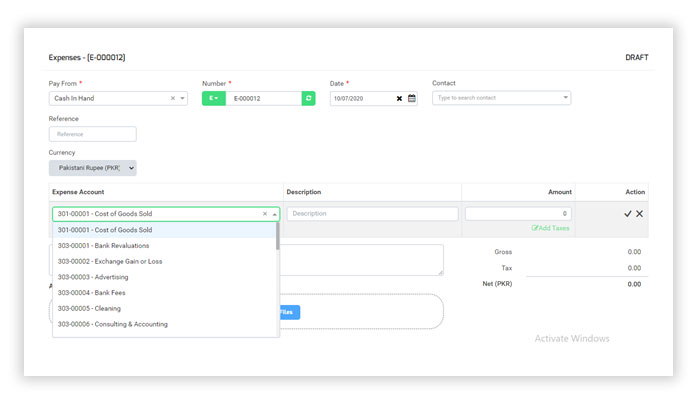 Create Expenses in Splendid Accounts