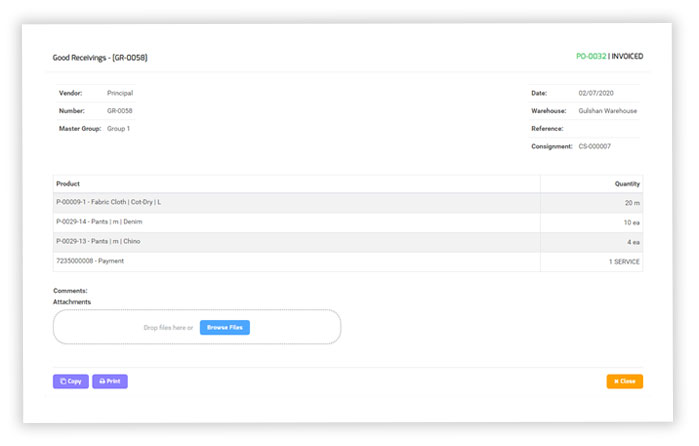 Create Invoices from Good receiving