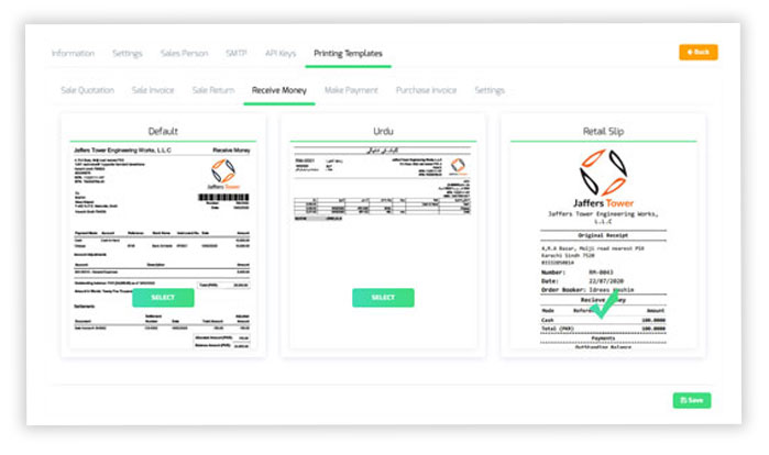 Multiple Printing Receive Money Templates