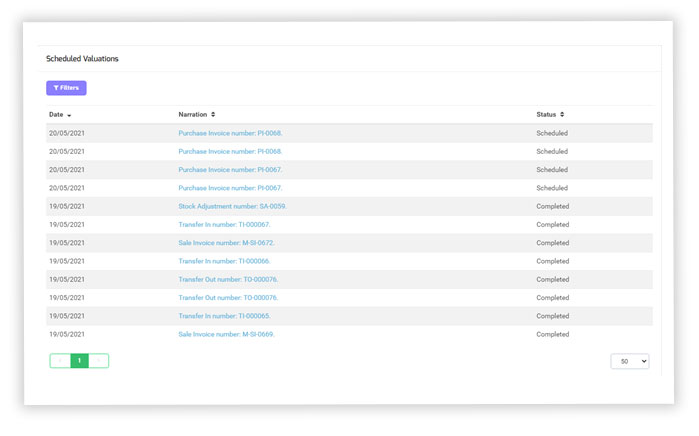 Schedued Valuation 