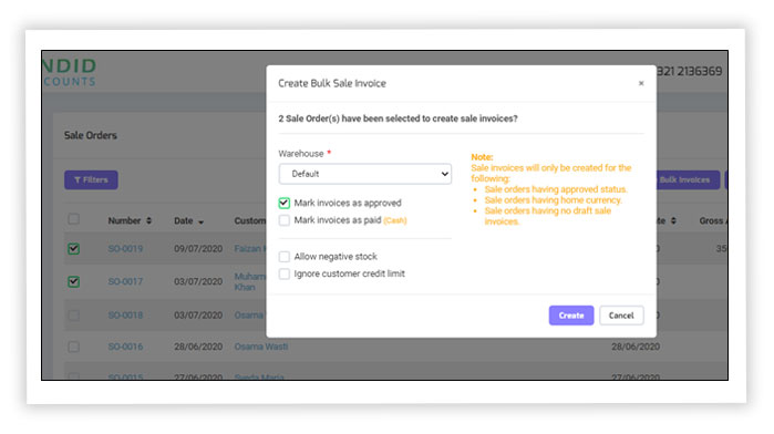 Create Bulk Invoices