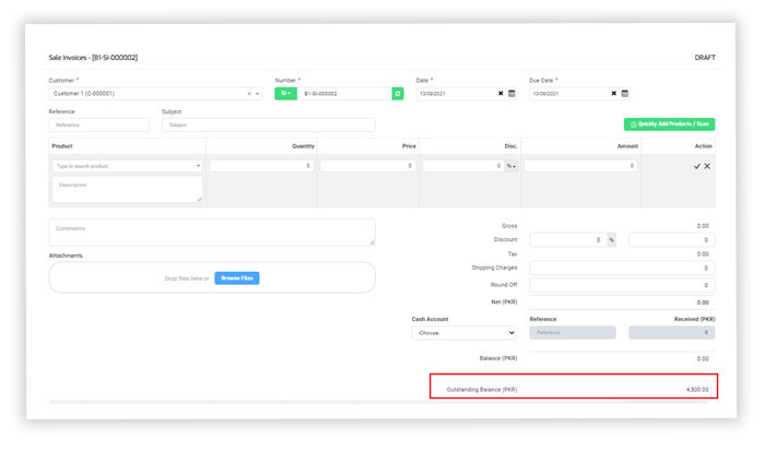 Outstanding balance will display as collectively for shared customers in branches 