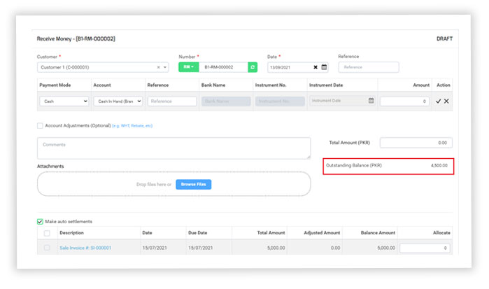 Outstanding balance will display as collectively for shared customers in branches 